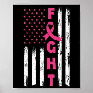 Kampf gegen Brustkrebs Amerikanische Flagge Brustk Poster