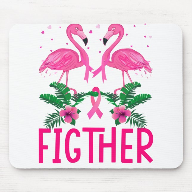 Kampf gegen Brustkrebs Bewusstsein für Flamingo-T  Mousepad (Vorne)