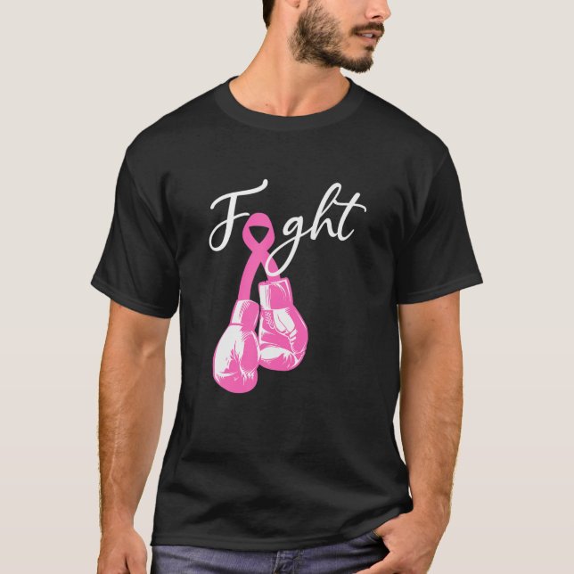 Kampf gegen Brustkrebs Bewusstsein für Pink Boxing T-Shirt (Vorderseite)