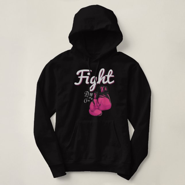 Kampf gegen Brustkrebs Bewusstsein rosa Boxhandsch Hoodie (Design vorne)