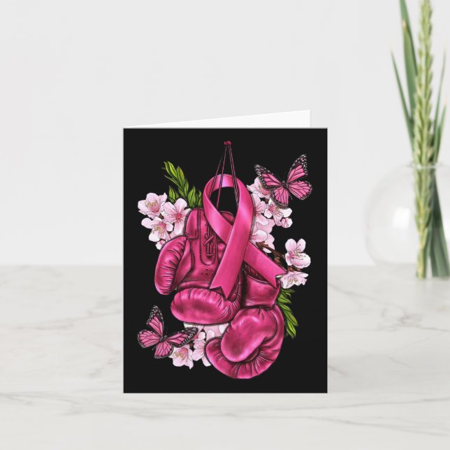 Kampf gegen Brustkrebs Bewusstsein rosa Boxhandsch Karte (Vorderseite)