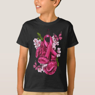 Kampf gegen Brustkrebs Bewusstsein rosa Boxhandsch T-Shirt