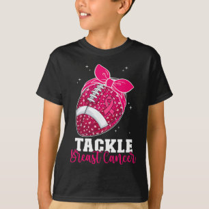 Kampf gegen Brustkrebs Fußball Rosa Band Bewusstse T-Shirt