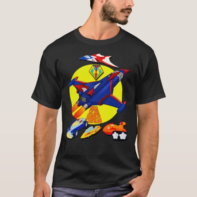 Kampf gegen das Logo des Planets Gatchaman Vehicle T-Shirt (Vorderseite)