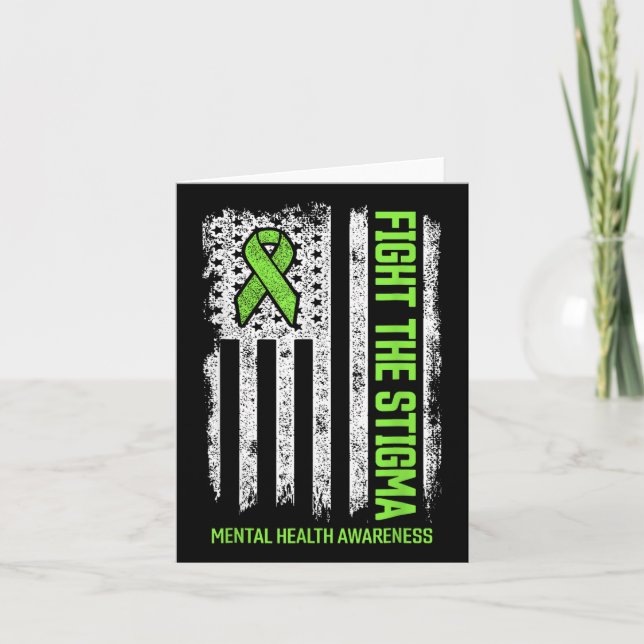 Kampf gegen das Stigma US-amerikanische Fahne für  Karte (Vorderseite)