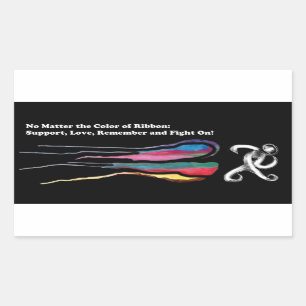 Kampf gegen den Krebs: Alle Ribbons sind wichtig Rechteckiger Aufkleber