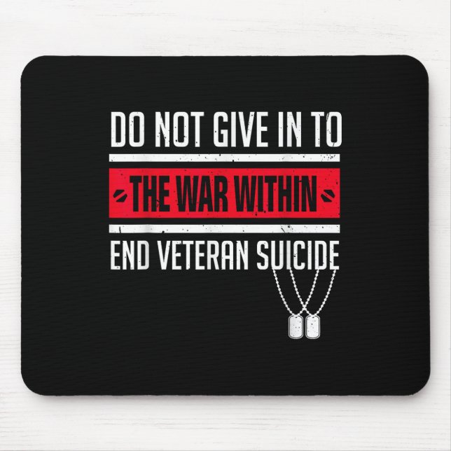 Kampf gegen den Veteran Suizid Ptsd Bewusstsein 22 Mousepad (Vorne)