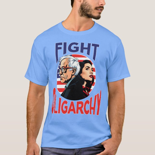 Kampf gegen die Oligarchie Bernie Sanders & AOC To T-Shirt (Vorderseite)