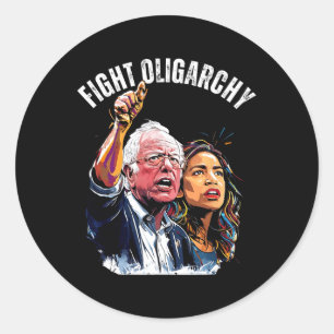 Kampf gegen die Oligarchie Bernie Sanders und die Runder Aufkleber