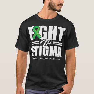 Kampf gegen die Stigma Green Ribbon Mental Health  T-Shirt