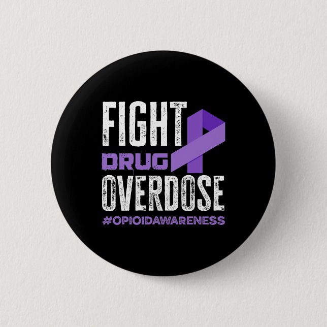 Kampf gegen Drogenüberdosis Lila Band Opioid-Überd Button (Vorderseite)