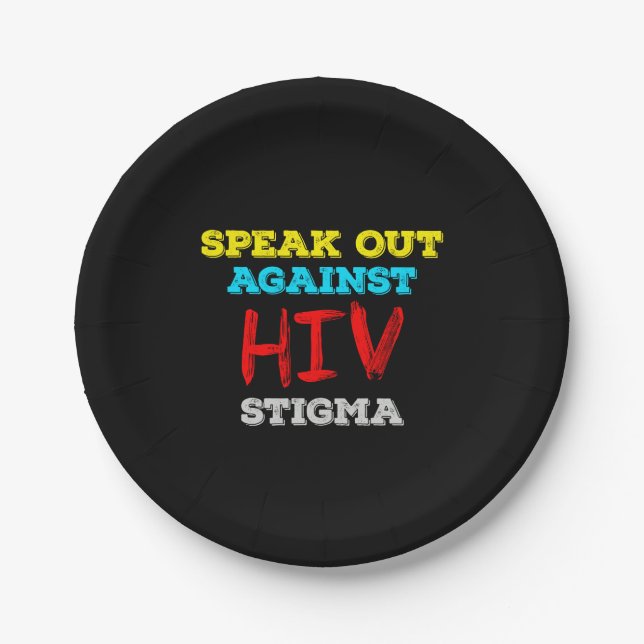 Kampf gegen HIV-Stigma - Aids-Bewusstsein Pappteller (Vorderseite)