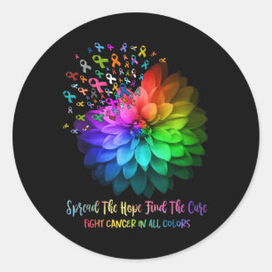 Kampf gegen Krebs in allen Farben verbreiten die H Runder Aufkleber