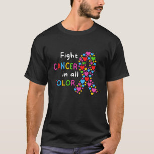 Kampf gegen Krebs in allen Farbenkrebstherzen T-Shirt
