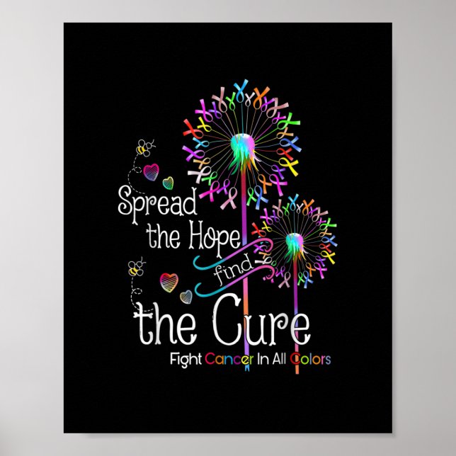 Kampf gegen Krebs in allen und allen Blume von Far Poster (Vorne)