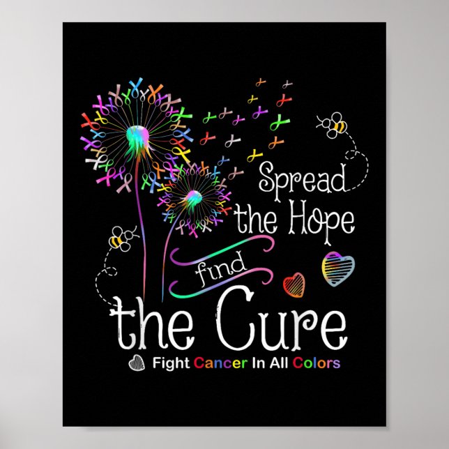 Kampf gegen Krebs in allen und jeder Farbe Ribbons Poster (Vorne)