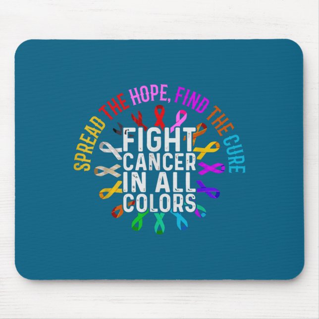 Kampf gegen Krebs in jeder Farbe Illustration Mousepad (Vorne)