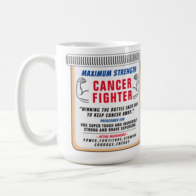Kampf gegen Krebs Inspiration Geschenk Kaffee Tass Kaffeetasse (Links)