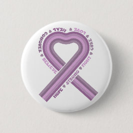 Kampf gegen Krebs Lila Bewusstsein Ribbon Krieger  Button