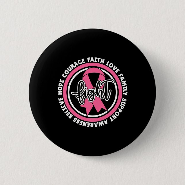 Kampf gegen Krebs rosa Krebserkrankung Button (Vorderseite)