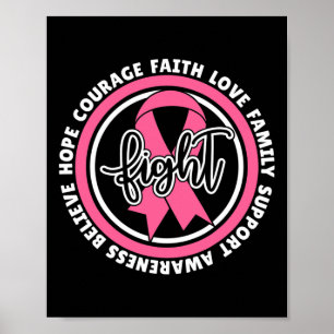 Kampf gegen Krebs rosa Krebserkrankung Poster