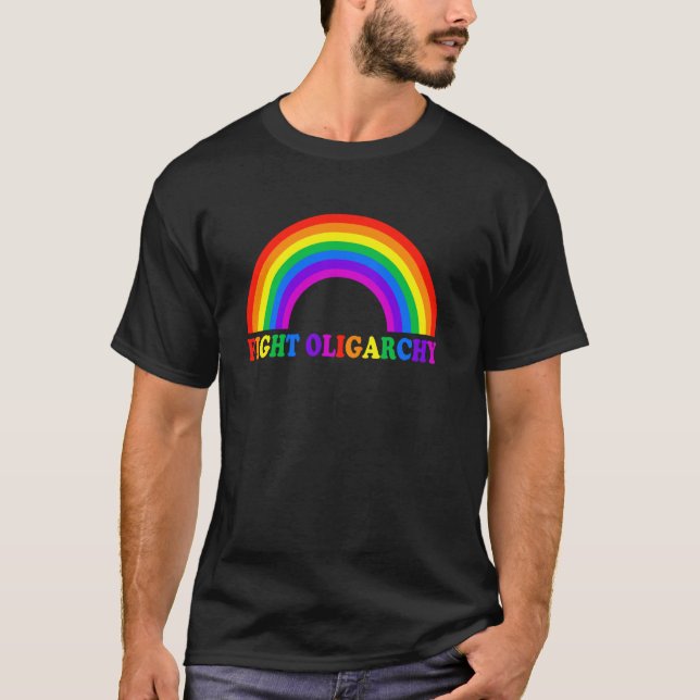 Kampf gegen Oligarchie Regenbogen gegen Gier Aktiv T-Shirt (Vorderseite)