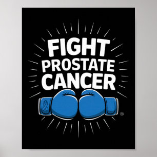 Kampf gegen Prostatakrebs-Boxhandschuhe Einwirkung Poster