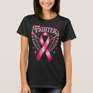 Kampf gegen rosa Ribbon Angel Wings Brustkrebs T-Shirt