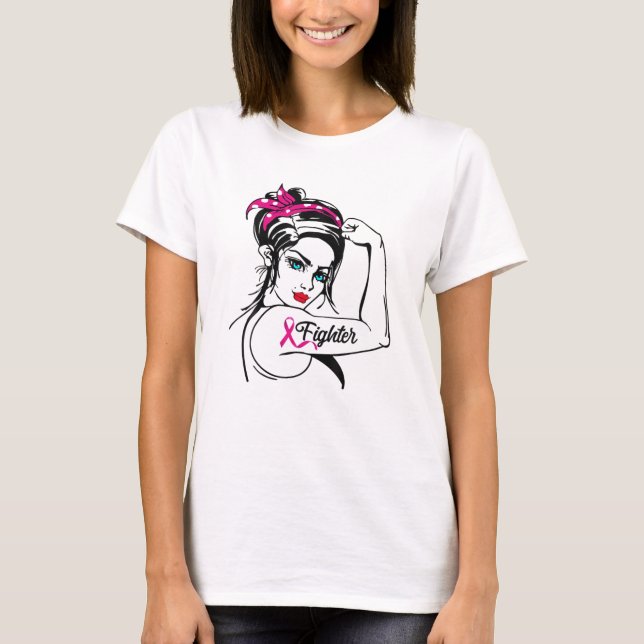 Kampf gegen Rosie Das Riveter-Brustkrebs-Bewusstse T-Shirt (Vorderseite)