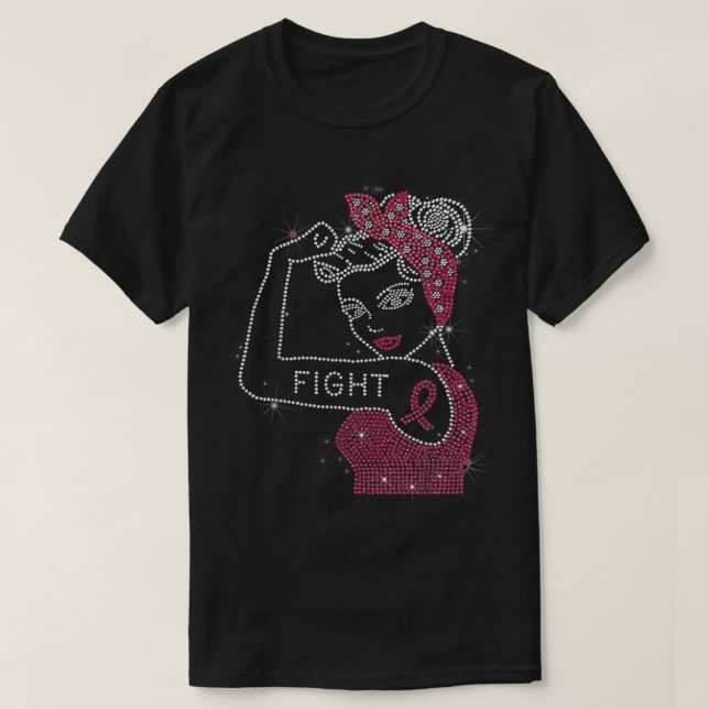 Kampf gegen Rosie den Riveter Kristall Brustkrebs  T-Shirt (Design vorne)