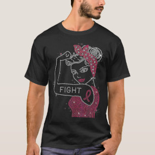 Kampf gegen Rosie den Riveter Kristall Brustkrebs T-Shirt