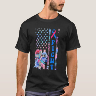 Kampf gegen Sonnenblumen Christlich USA Flaggensch T-Shirt