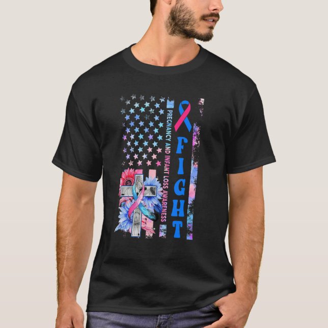 Kampf gegen Sonnenblumen Christlich USA Flaggensch T-Shirt (Vorderseite)