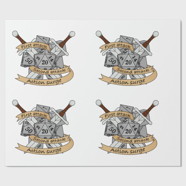 Kampf gegen Würfel Geschenkpapier (Flach)