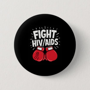 Kampf Hivaid Awareness Red Boxing Handschuhe Button
