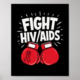 Kampf Hivaid Awareness Red Boxing Handschuhe Poster