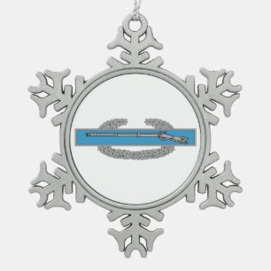 Kampf Infantryman Abzeichen CIB Army Veteran Schneeflocken Zinn-Ornament