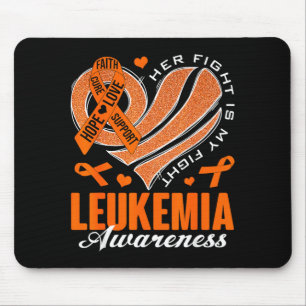 Kampf ist Kampf Leukämie-Bewusstsein Herz Orange Mousepad