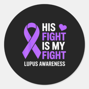 Kampf ist Kampf Lupus-Bewusstsein violettes Band Runder Aufkleber