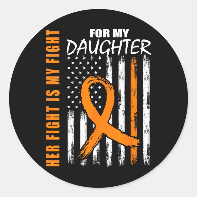Kampf ist meine Fight Daughter Leukemia Awareness  Runder Aufkleber (Vorderseite)