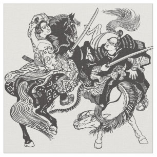Kampf japanischer Samurai-Krieger Fabric Stoff