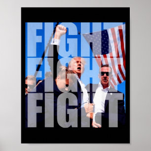 Kampf Kampf Kampf Für Donald Trump 2024 Usa Wahl Poster