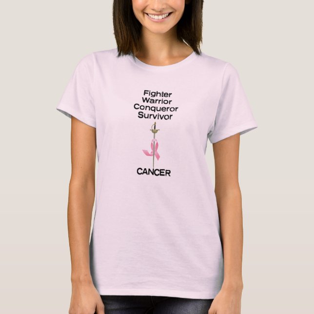 Kampf Krieger Eroberer Überlebende Krebs T-Shirt (Vorderseite)