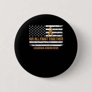 Kampf Leukämie Bewusstsein Orange Ribbon USA Flag  Button