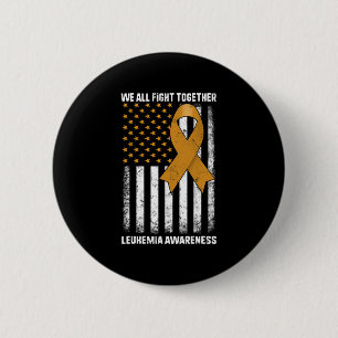 Kampf Leukämie Bewusstsein Orange Ribbon USA Flag Button