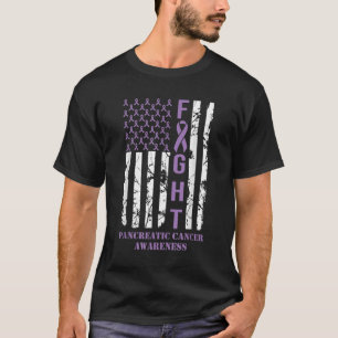 Kampf Lila Flachbandunterstützung Bauchspeicheldrü T-Shirt