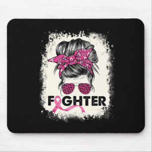 Kampf Messy Bun Breast Cancer Awareness Pink War Mousepad