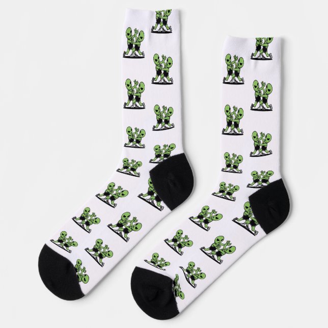 Kampf mit Aliens Socken (Linkes Detail)