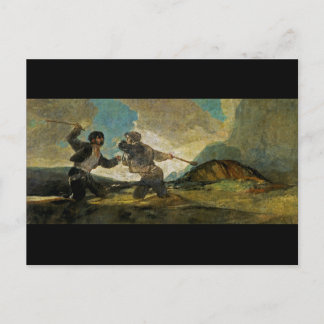Kampf mit Cudgels von Francisco Goya c 1820 Postkarte