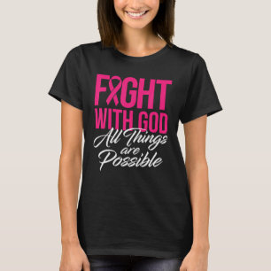 Kampf mit Gott Jesus Religiöse Brustkrebs T-Shirt